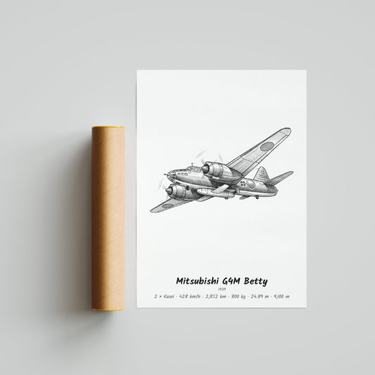 Mitsubishi G4M Betty Poster Print