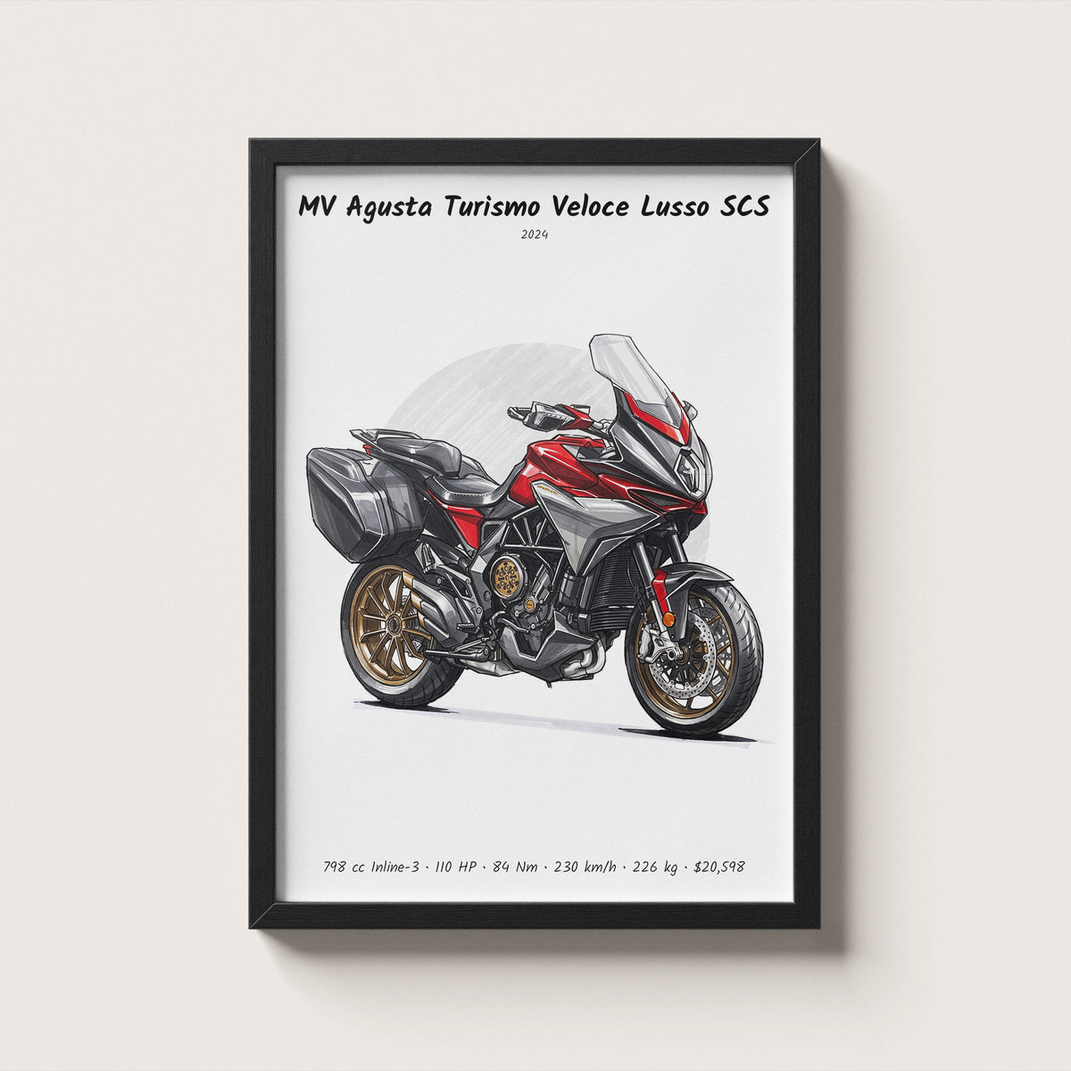 MV Agusta Turismo Veloce Lusso SCS 2024 Wall Art