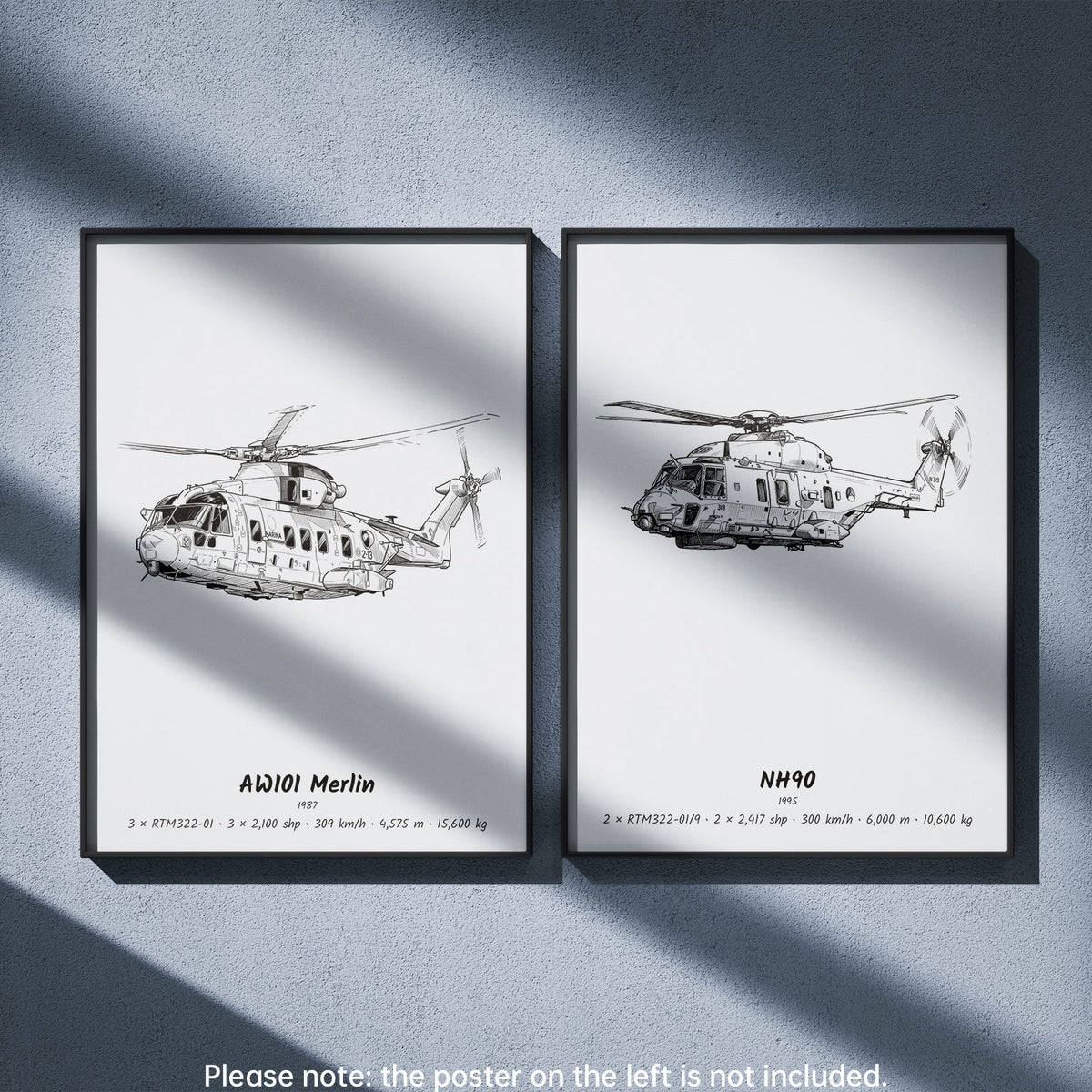 NHIndustries NH90 Wall Art Paired with Leonardo AW101 Merlin
