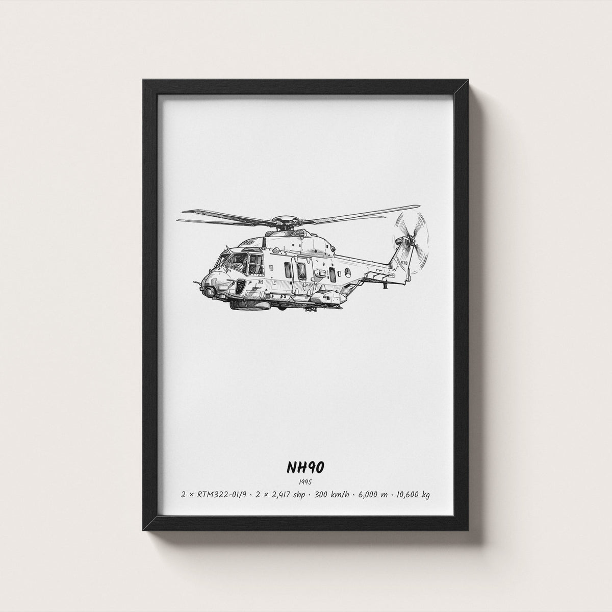 NHIndustries NH90 Helicopter Wall Art