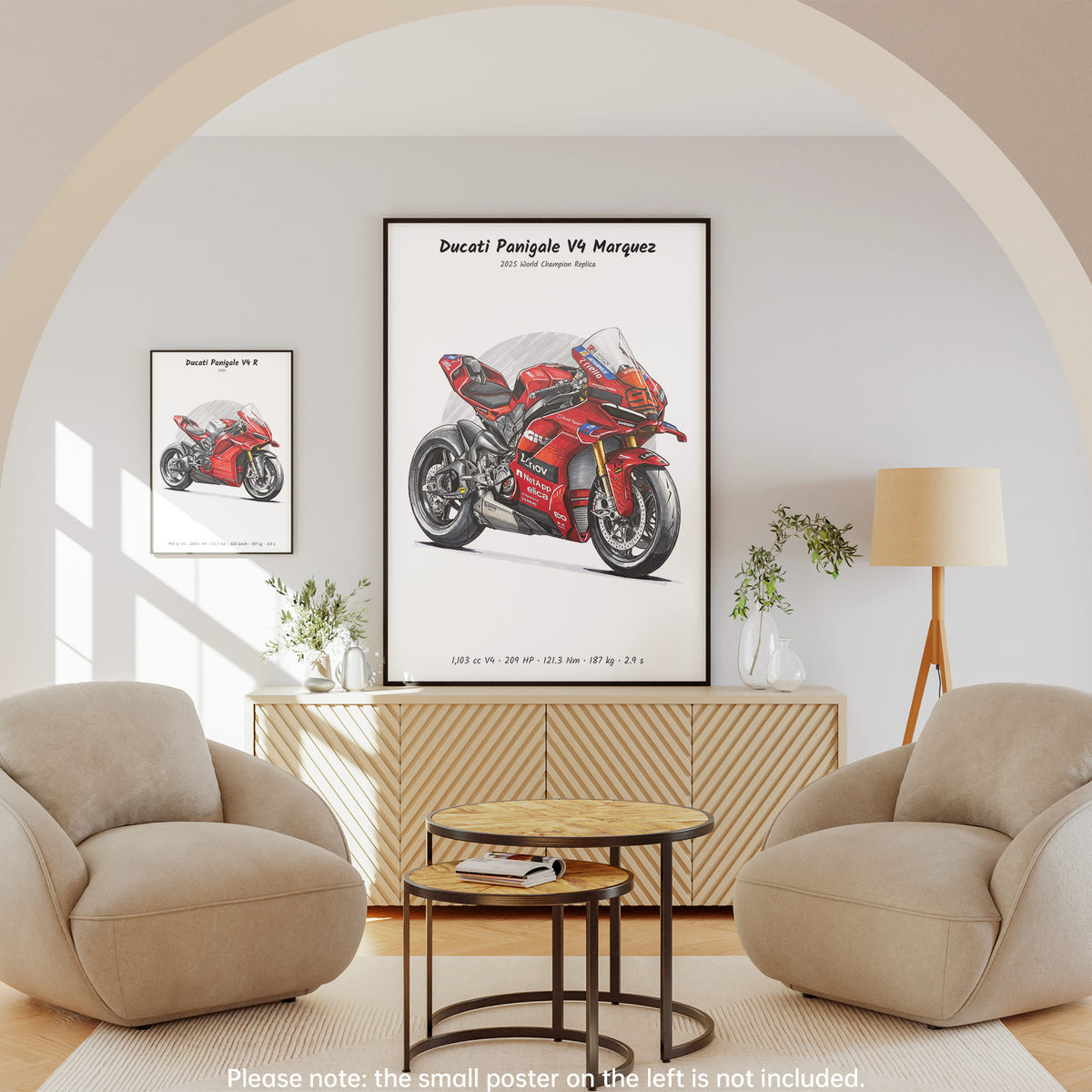 Panigale V4 Marquez 2025 World Champion Replica Wall Art
