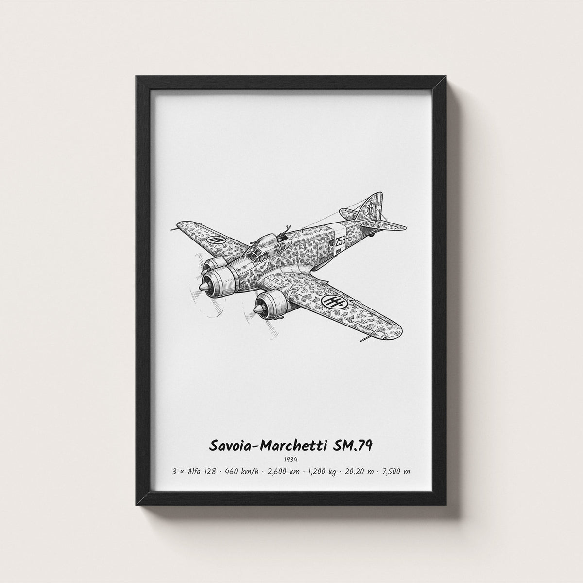 Savoia-Marchetti SM.79 Wall Art