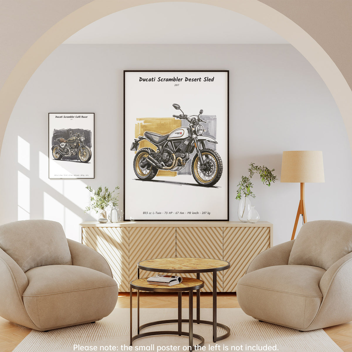 Ducati Scrambler Desert Sled Minimalist Wall Art