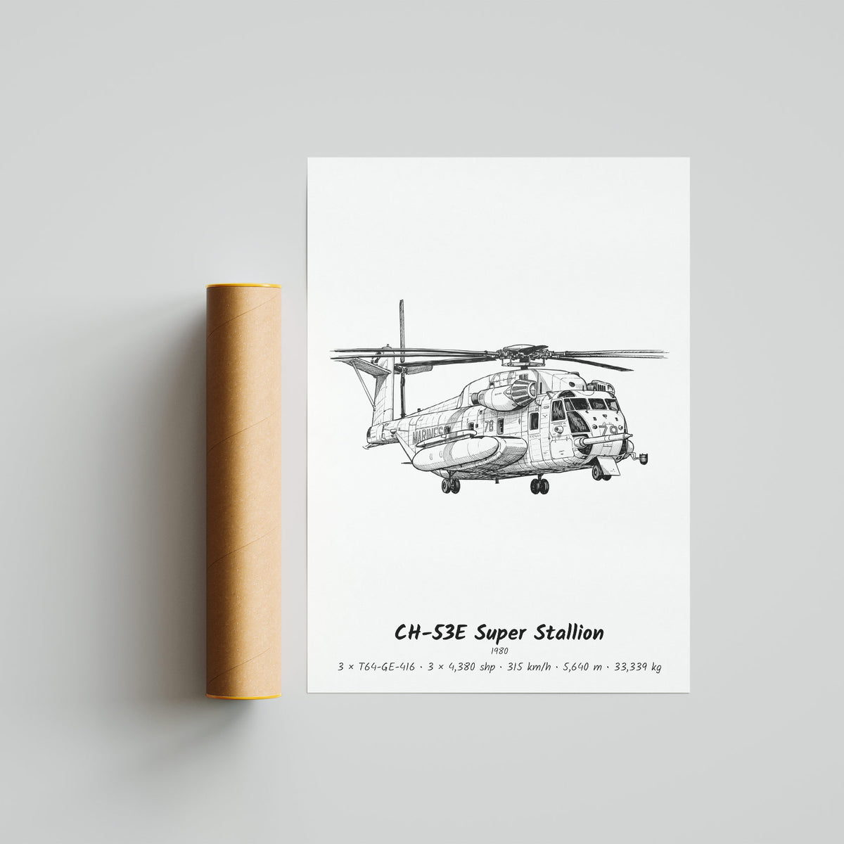 Sikorsky CH-53E Super Stallion Helicopter Poster