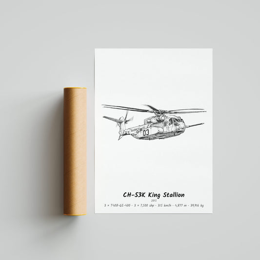 Sikorsky CH-53K King Stallion Helicopter Poster