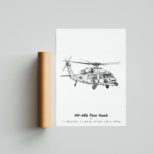 Sikorsky HH-60G Pave Hawk Helicopter Poster
