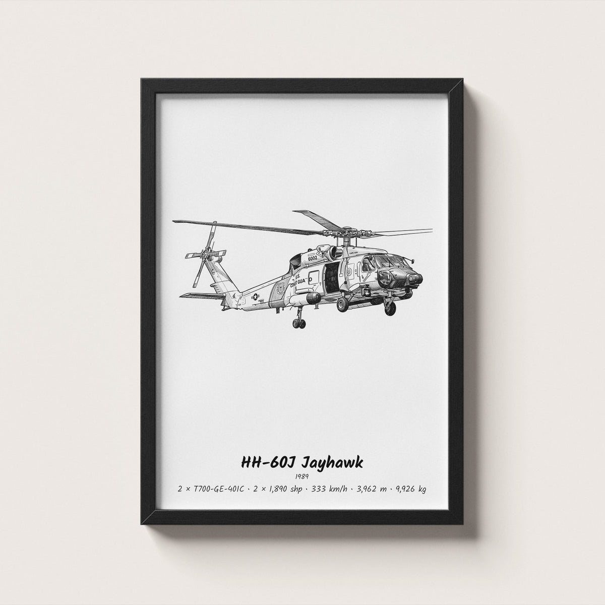 Sikorsky HH-60J Jayhawk Helicopter Wall Art