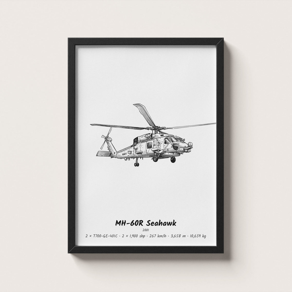 Sikorsky MH-60R Seahawk Helicopter Wall Art