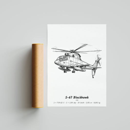 Sikorsky S-67 Blackhawk Helicopter Poster
