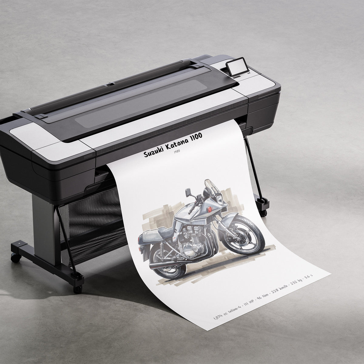 Suzuki Katana 1100 Minimalist Motorcycle Poster