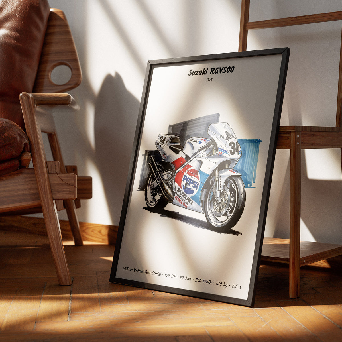 Suzuki RGV500 Grand Prix Motorcycle Wall Art
