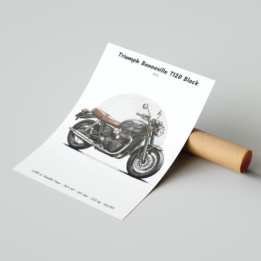 Triumph Bonneville T120 Black 2026 Poster
