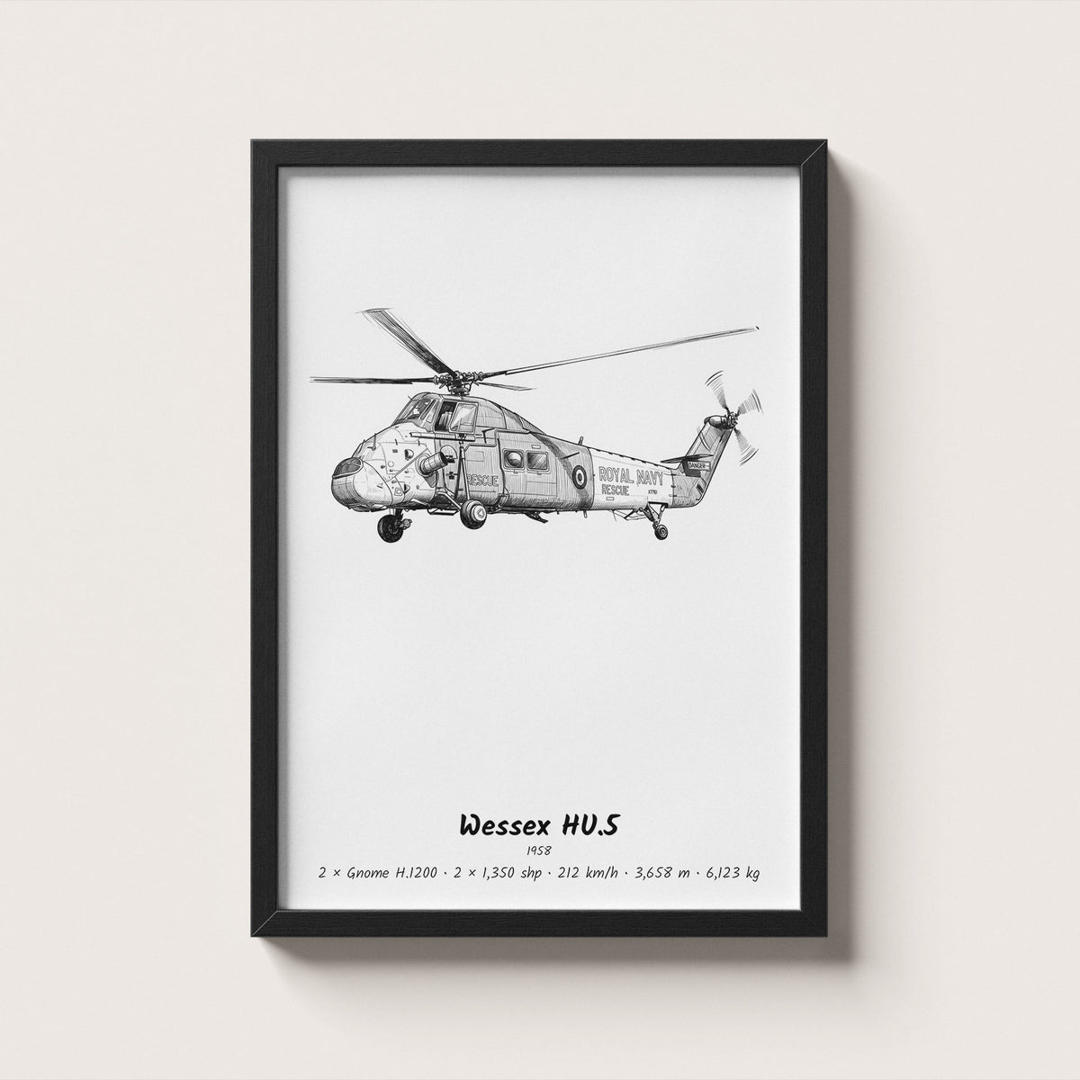 Westland Wessex HU.5 Helicopter Wall Art