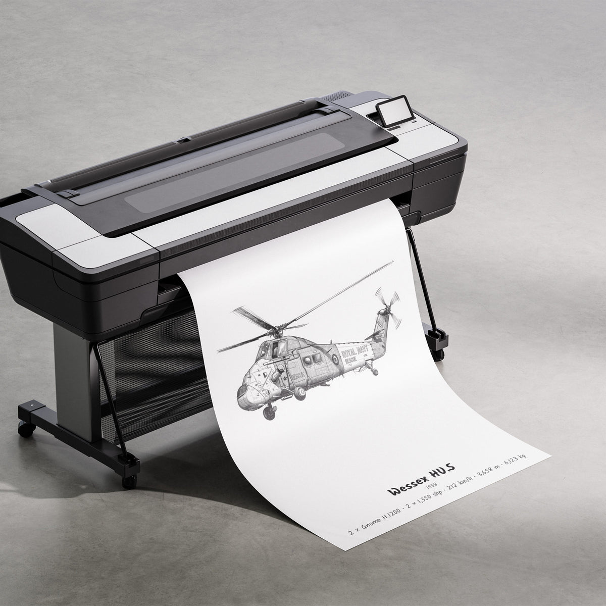 Westland Wessex HU.5 Hand Drawn Print