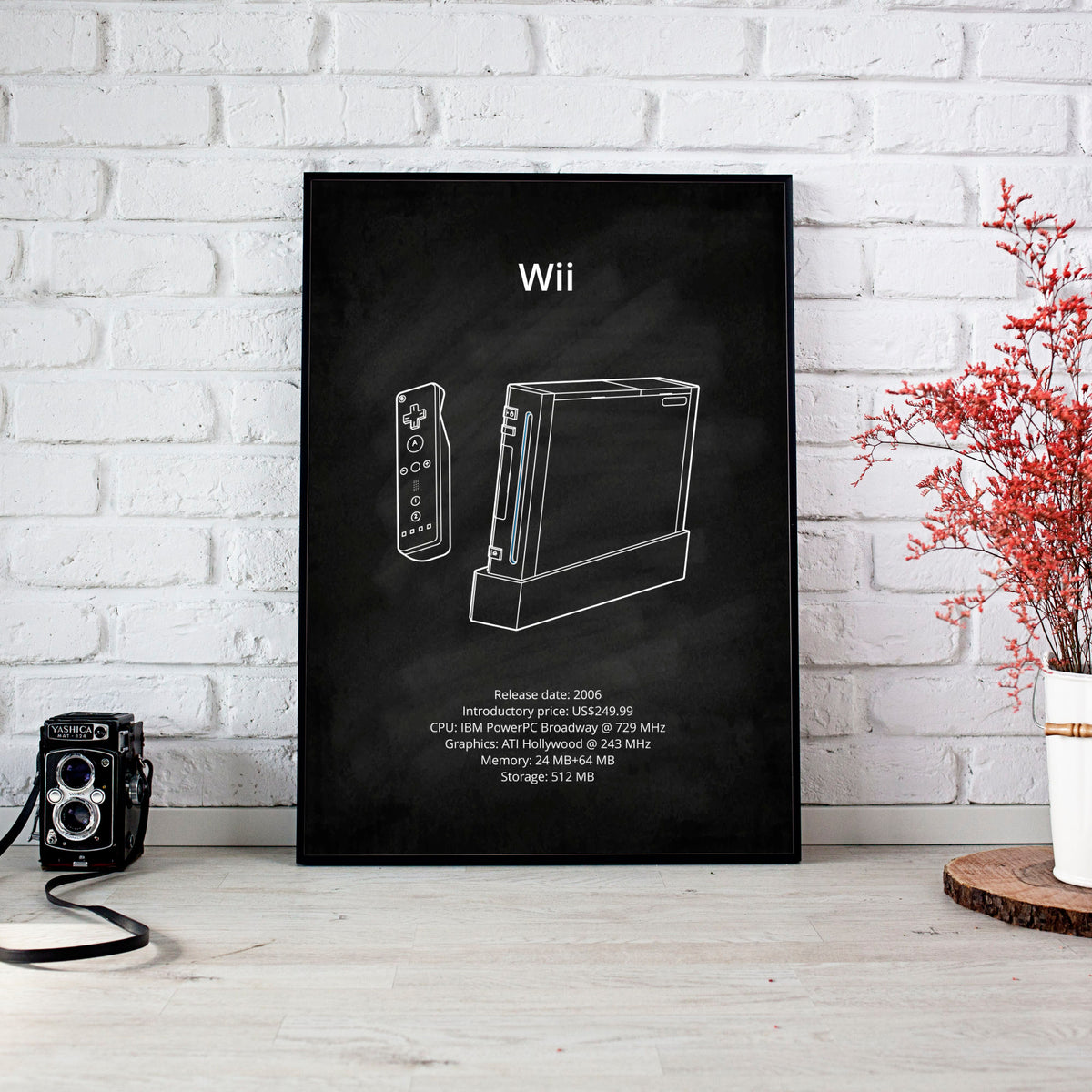 Nintendo Wii blueprint poster wall art