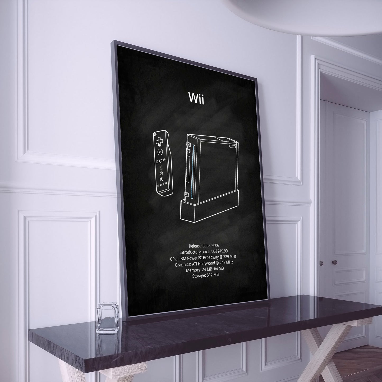 Nintendo Wii blueprint poster wall art