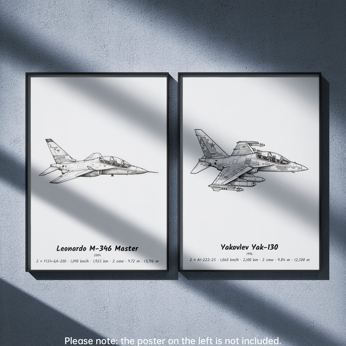 Yakovlev Yak-130 Wall Art Paired with Leonardo M-346 Master
