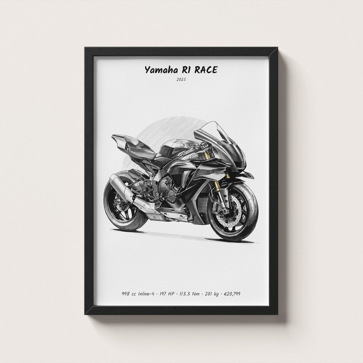 Yamaha R1 RACE 2025 Wall Art