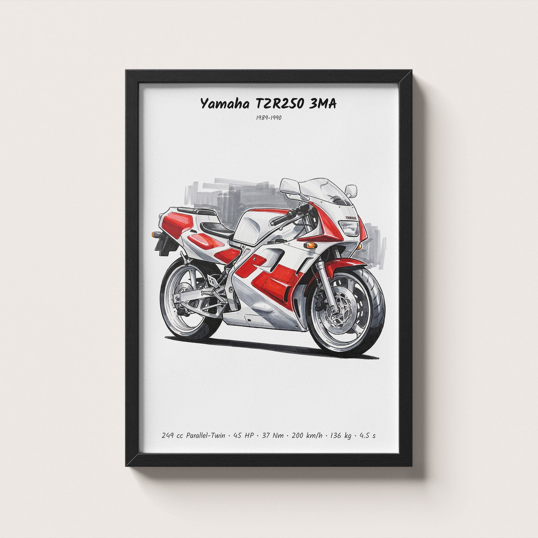 Yamaha TZR250 3MA Motorcycle Wall Art Poster – PotatoArt.shop