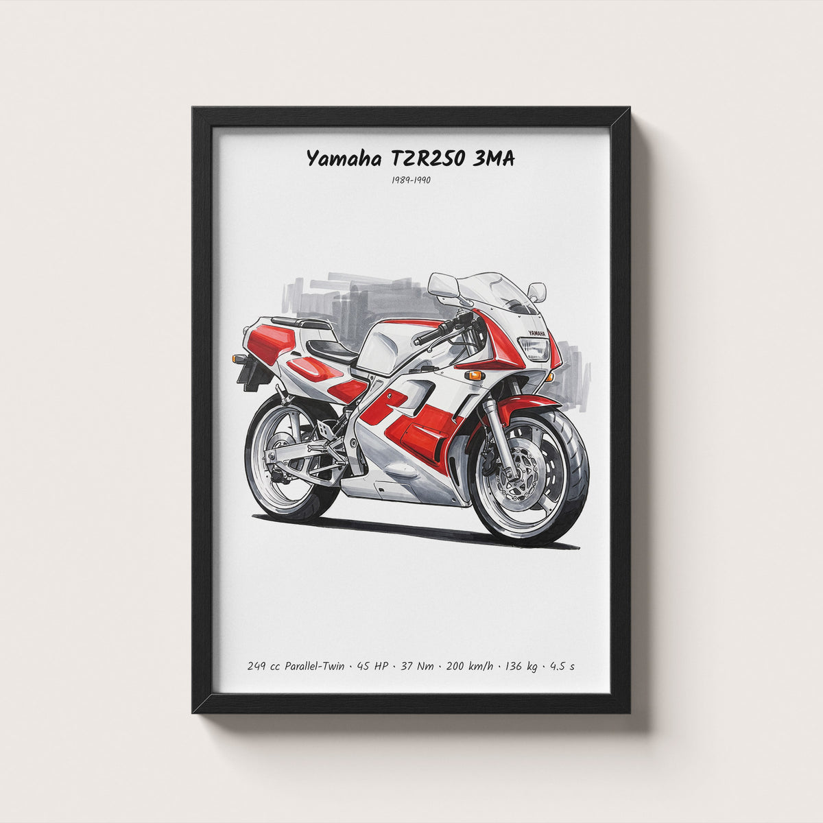 Yamaha TZR250 3MA Motorcycle Wall Art