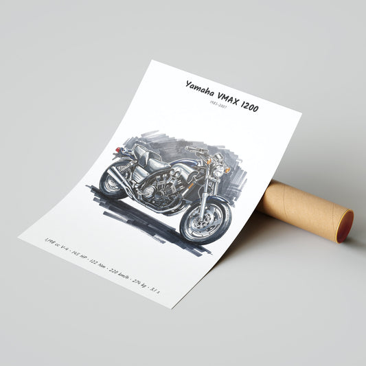 Yamaha VMAX 1200 Motorcycle Poster