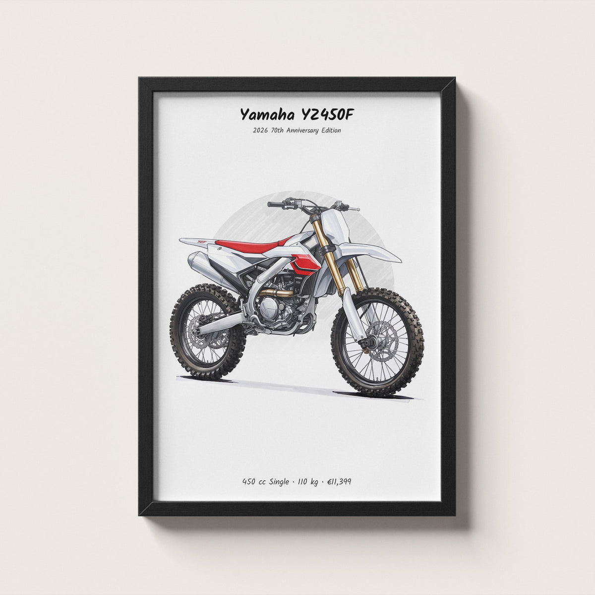 Yamaha YZ450F 70th Anniversary 2026 Wall Art