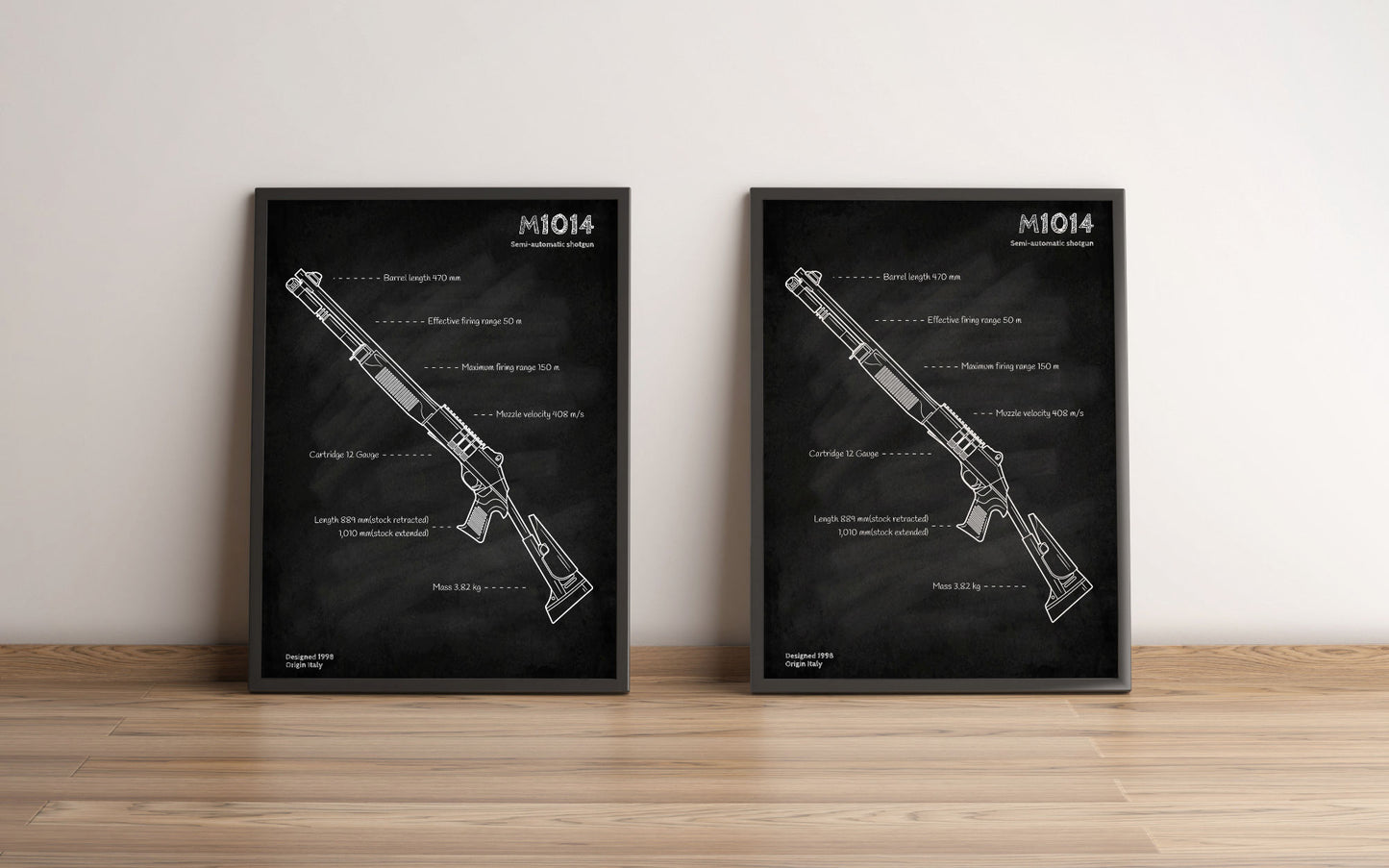 Benelli M4 M1014 shougun blueprint poster wall art