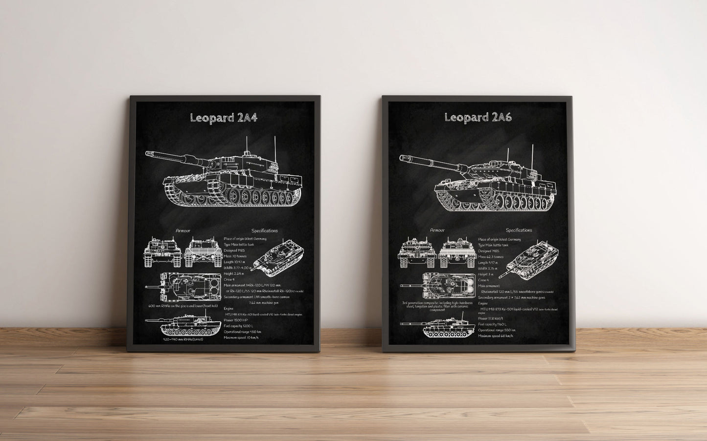 Leopard 2 tank poster wall decor