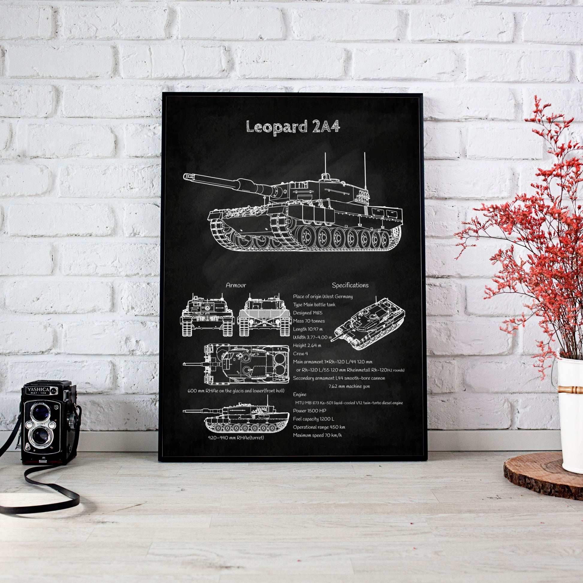 Leopard 2 tank poster wall decor