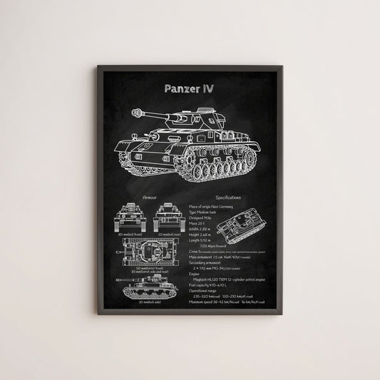 Panzer IV tank poster wall decor