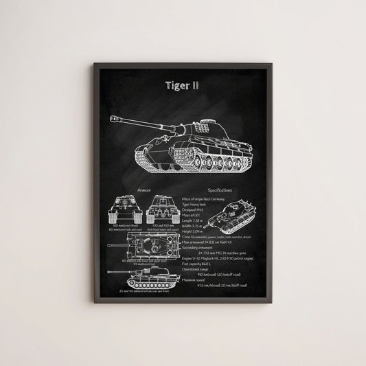 Tiger II tank poster wall decor