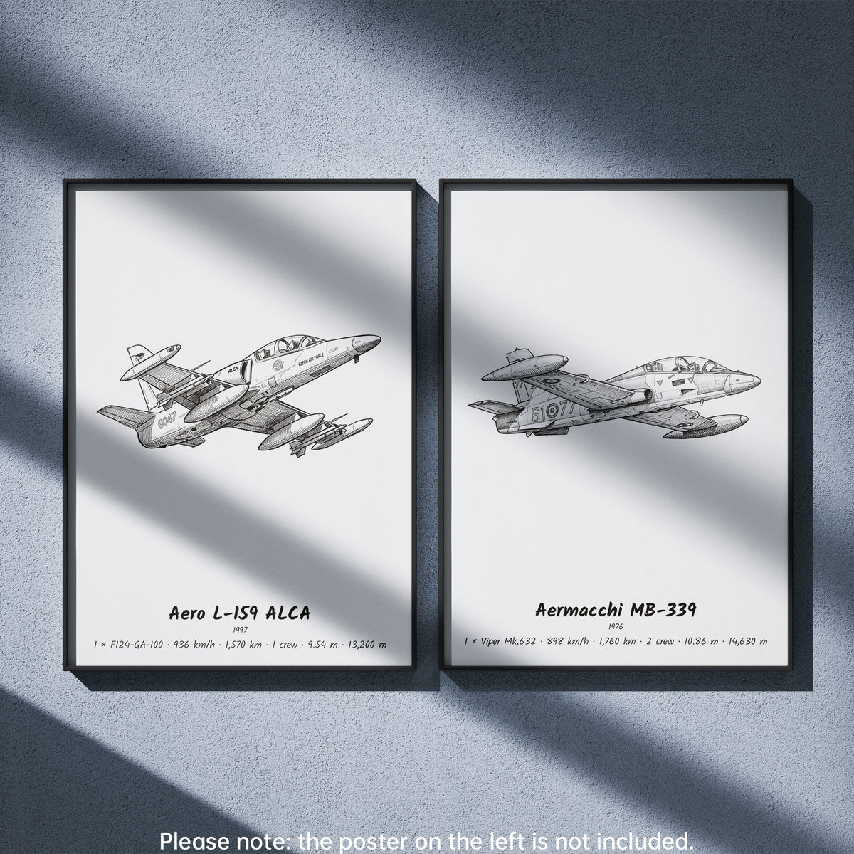 Aermacchi MB-339 Wall Art Paired with Aero L-159 ALCA