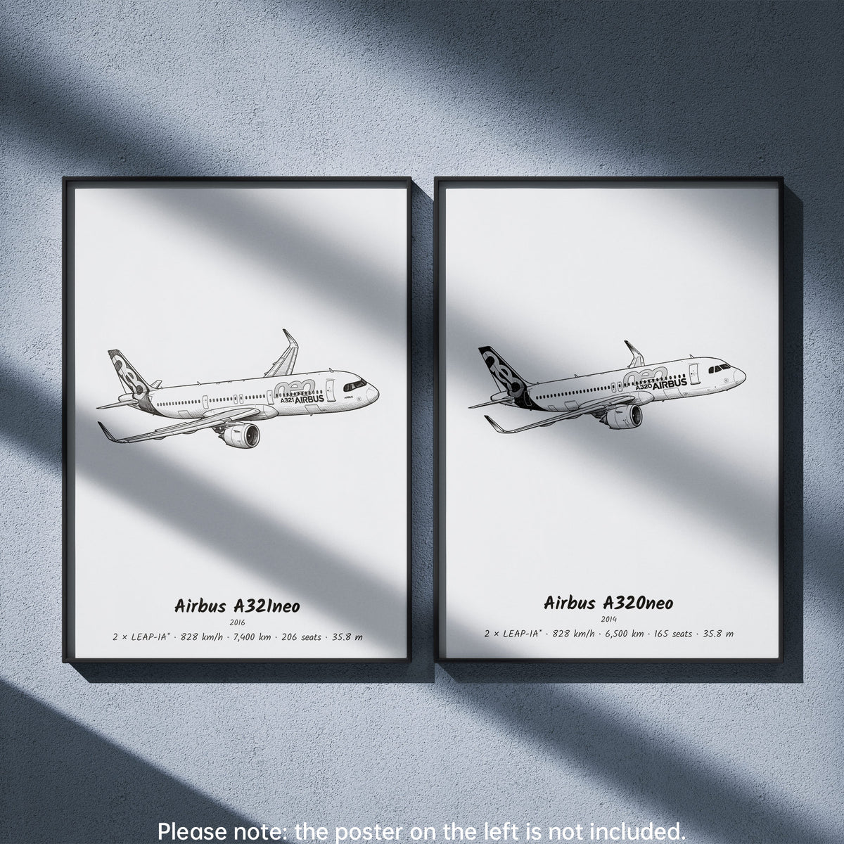 A320neo Wall Art Paired with Airbus A321neo