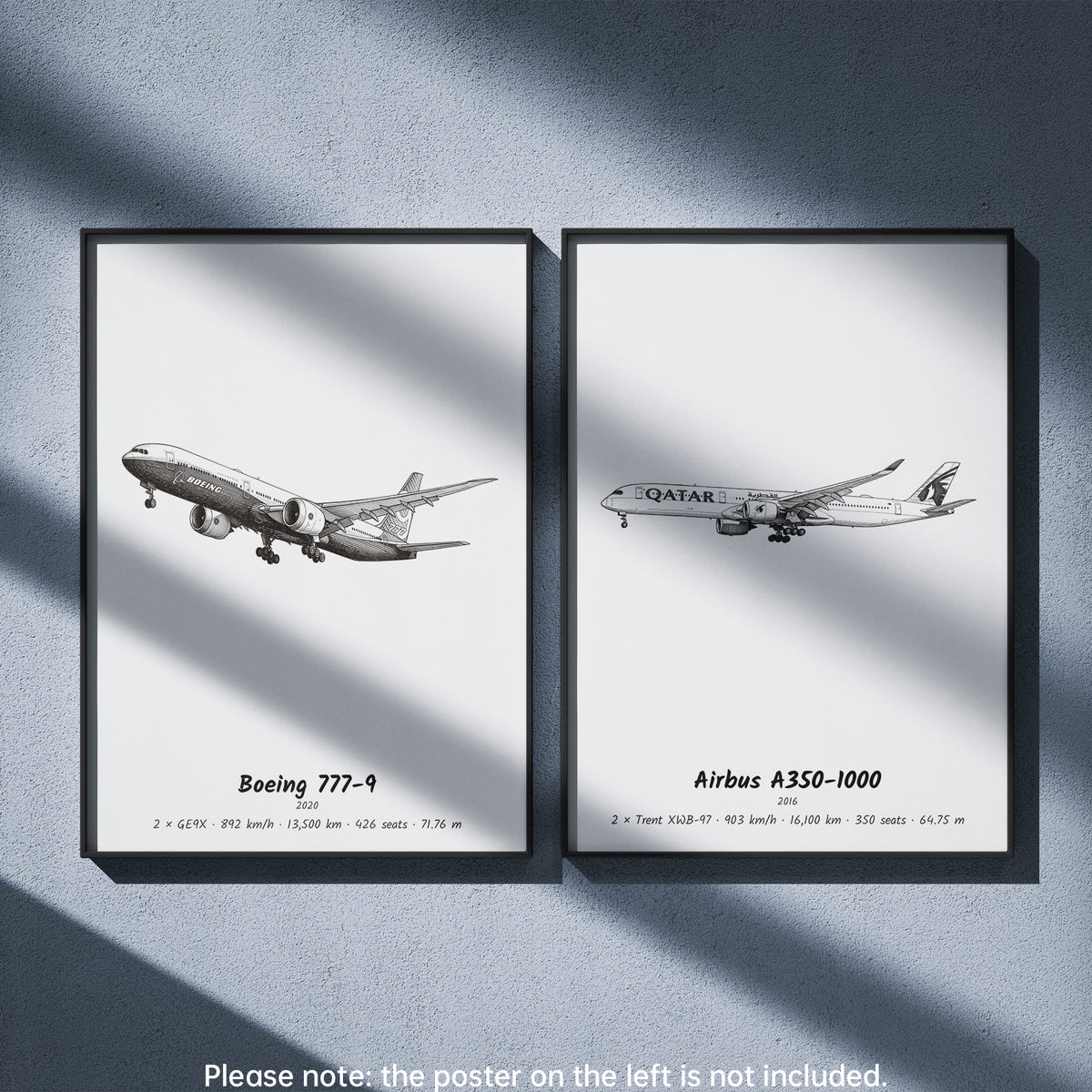 A350-1000 Wall Art Paired with Boeing 777-9