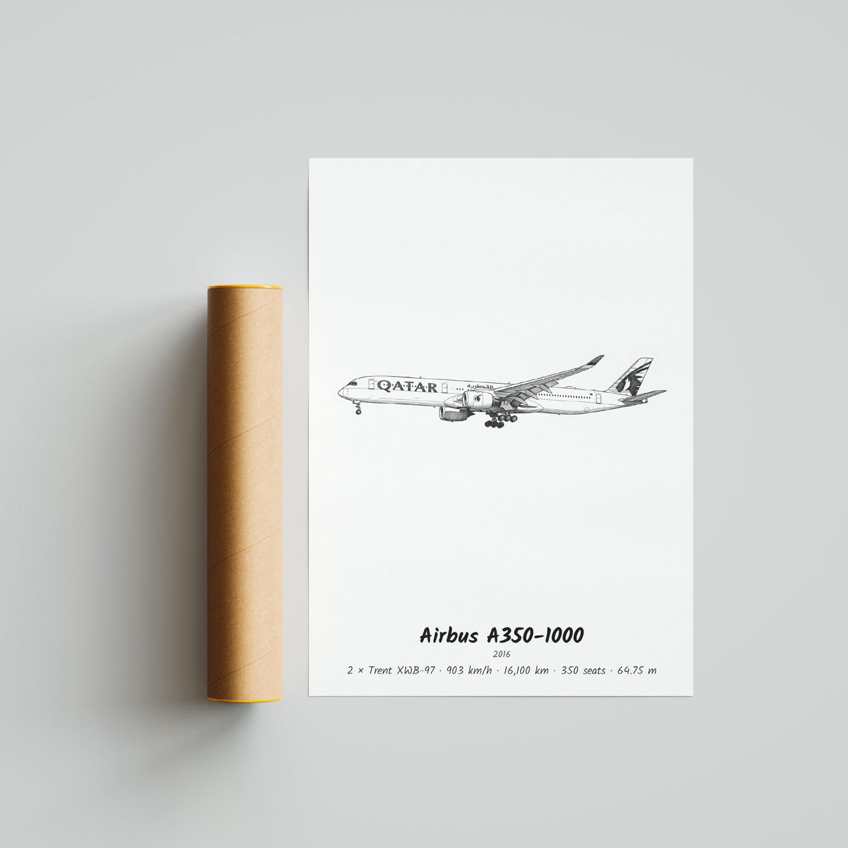 Airbus A350-1000 Poster Print
