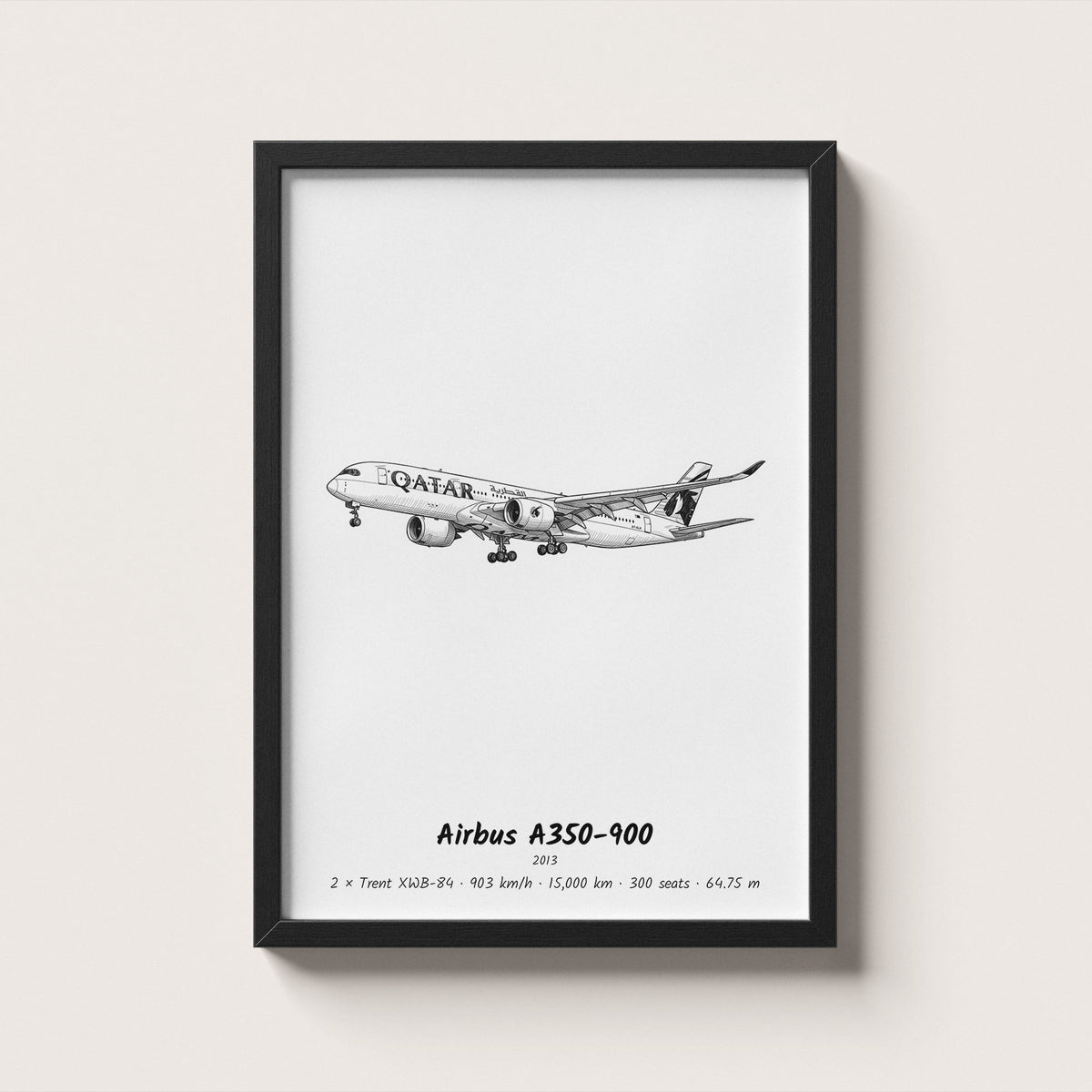 Airbus A350-900 Airliner Wall Art