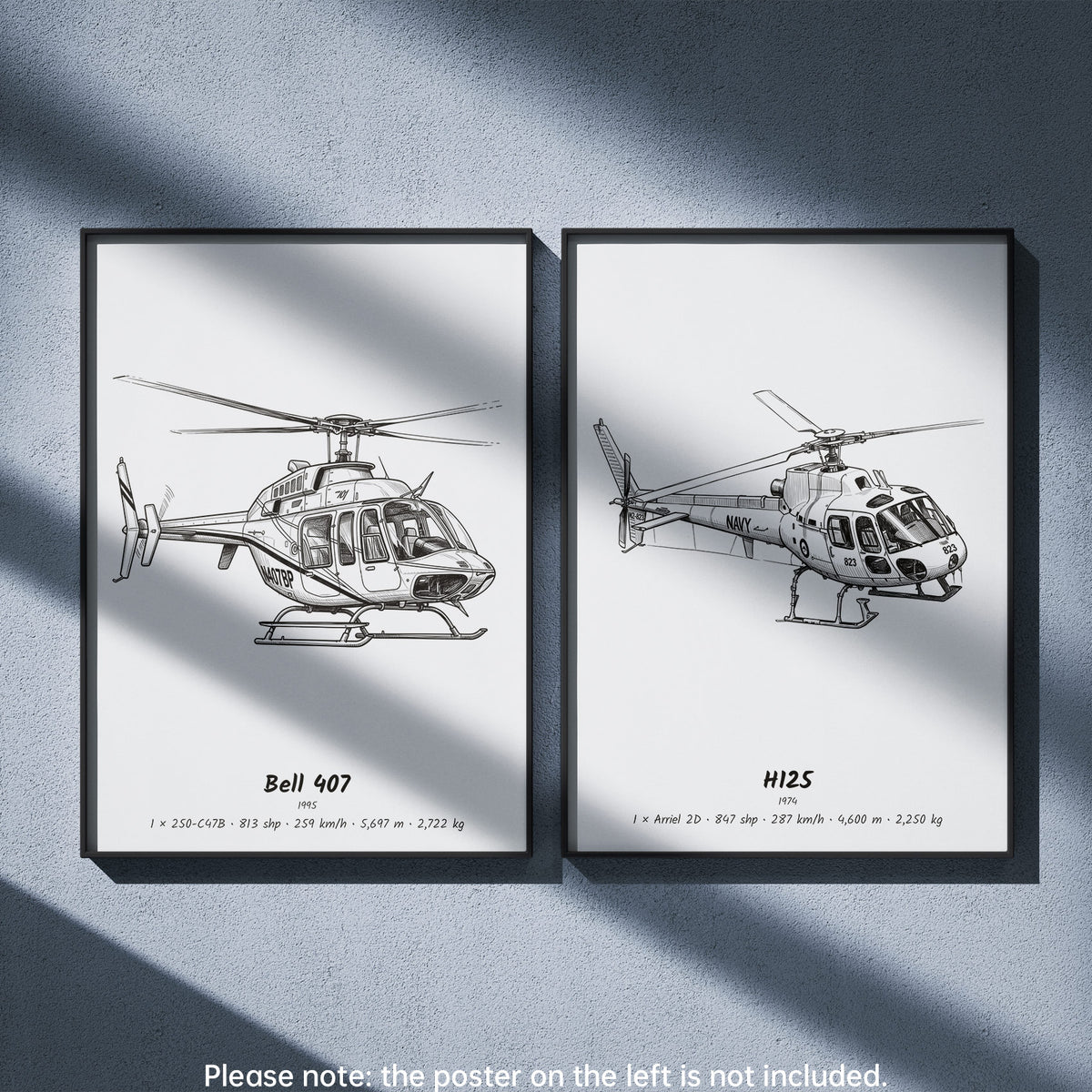 Airbus H125 Wall Art Paired with Airbus H125
