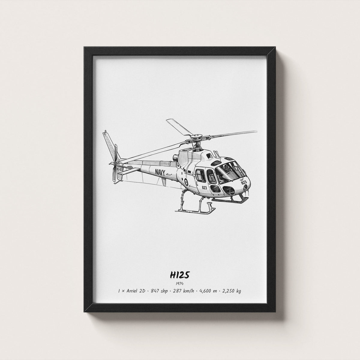 Airbus H125 Helicopter Wall Art