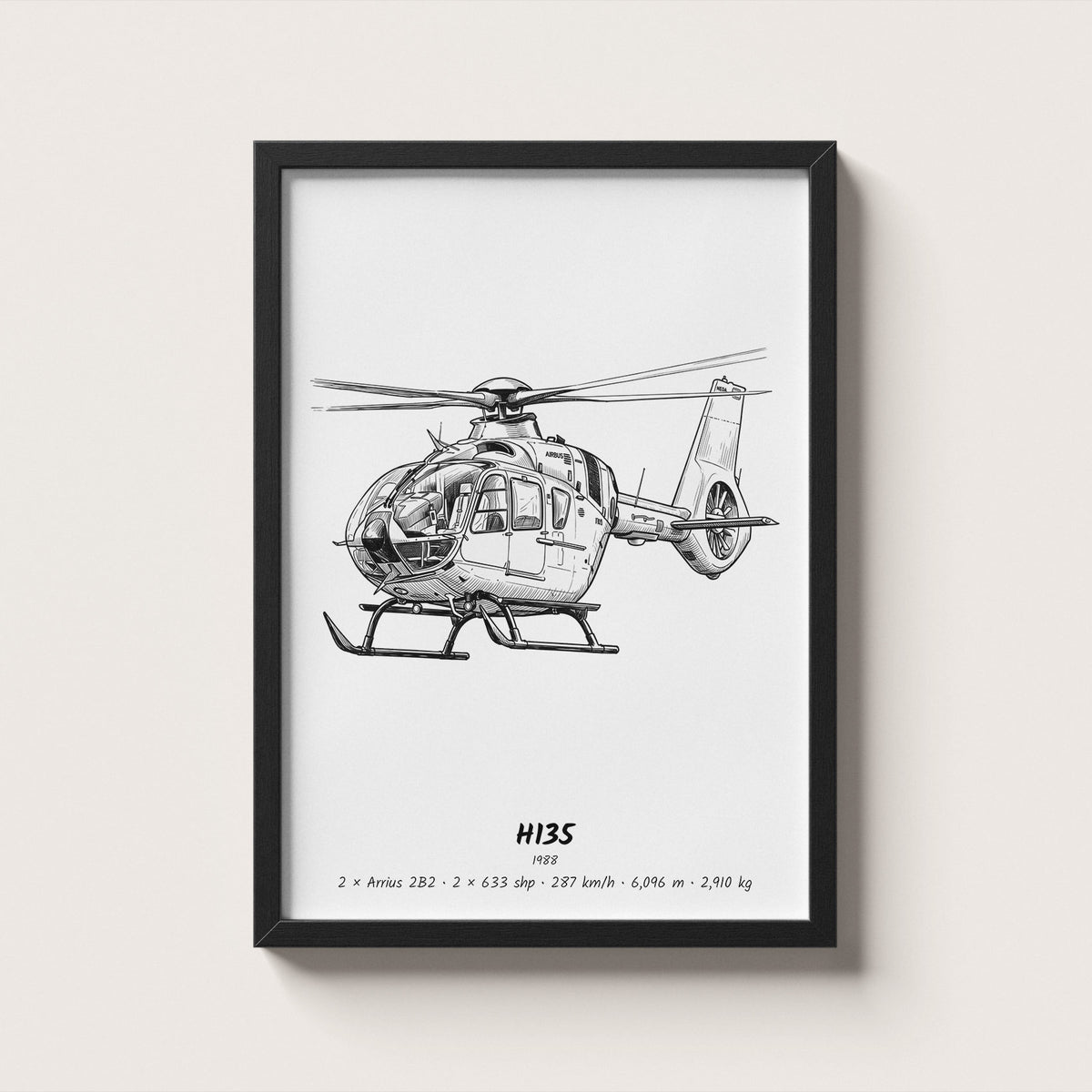Airbus H135 Helicopter Wall Art