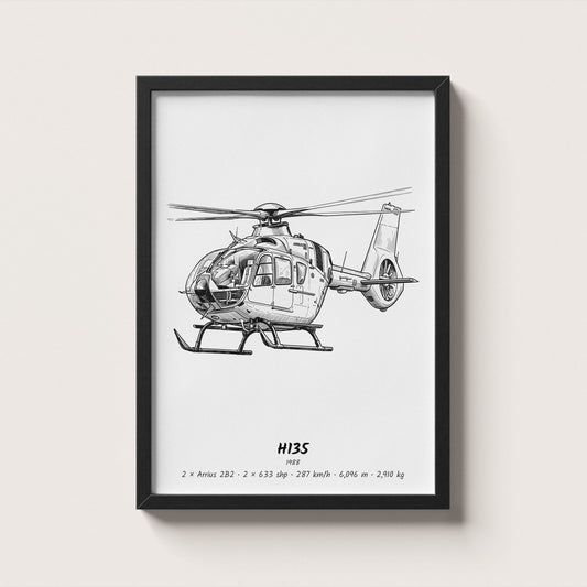 Airbus H135 Helicopter Wall Art