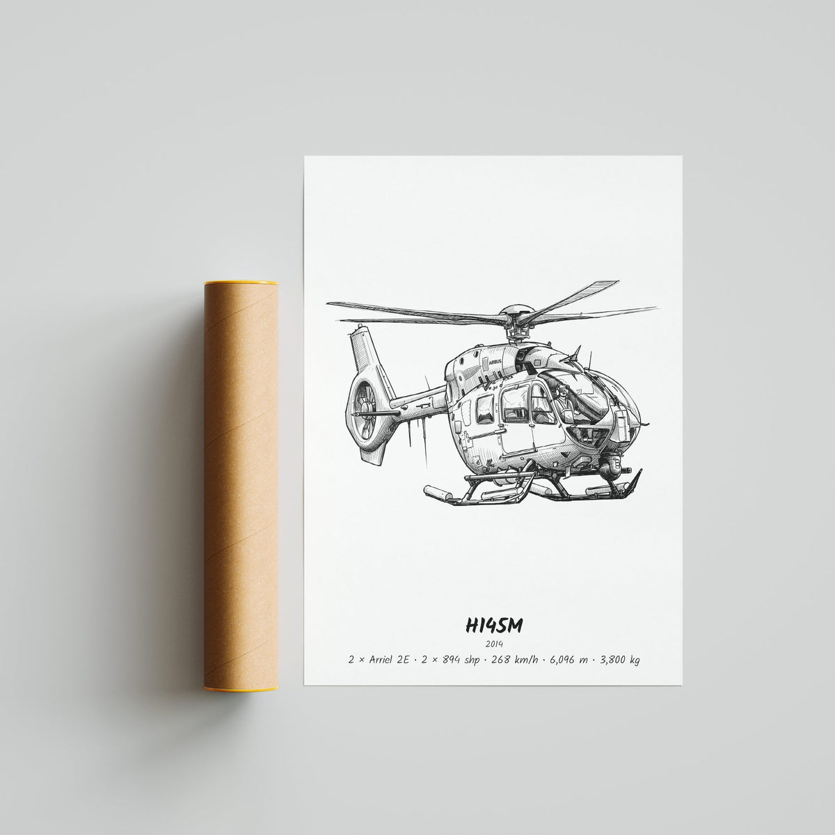 Airbus H145M Helicopter Poster