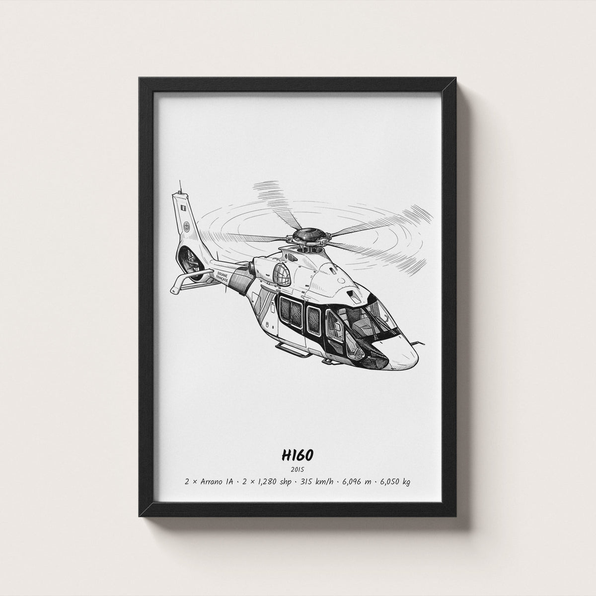 Airbus H160 Helicopter Wall Art