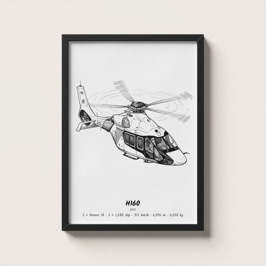 Airbus H160 Helicopter Wall Art