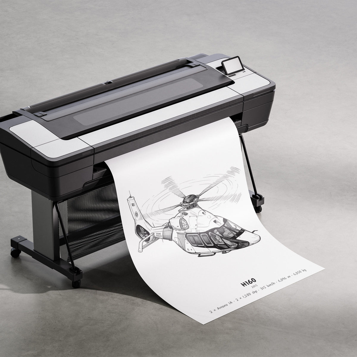Airbus H160 Hand Drawn Print