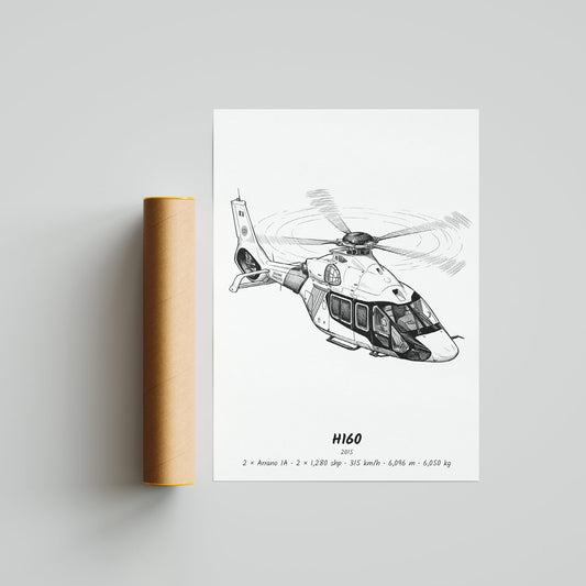 Airbus H160 Helicopter Poster