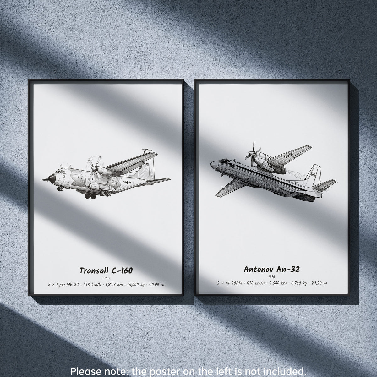 Antonov An-32 Wall Art Paired with Transall C-160