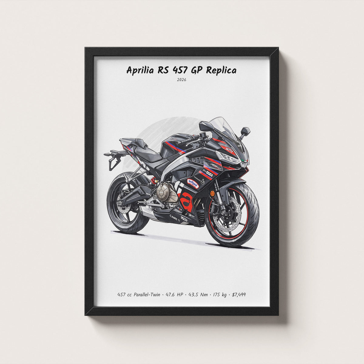 Aprilia RS 457 GP Replica 2026 Wall Art