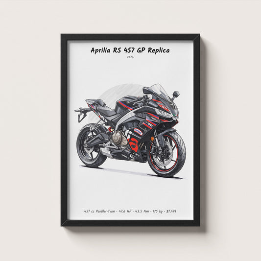 Aprilia RS 457 GP Replica 2026 Wall Art