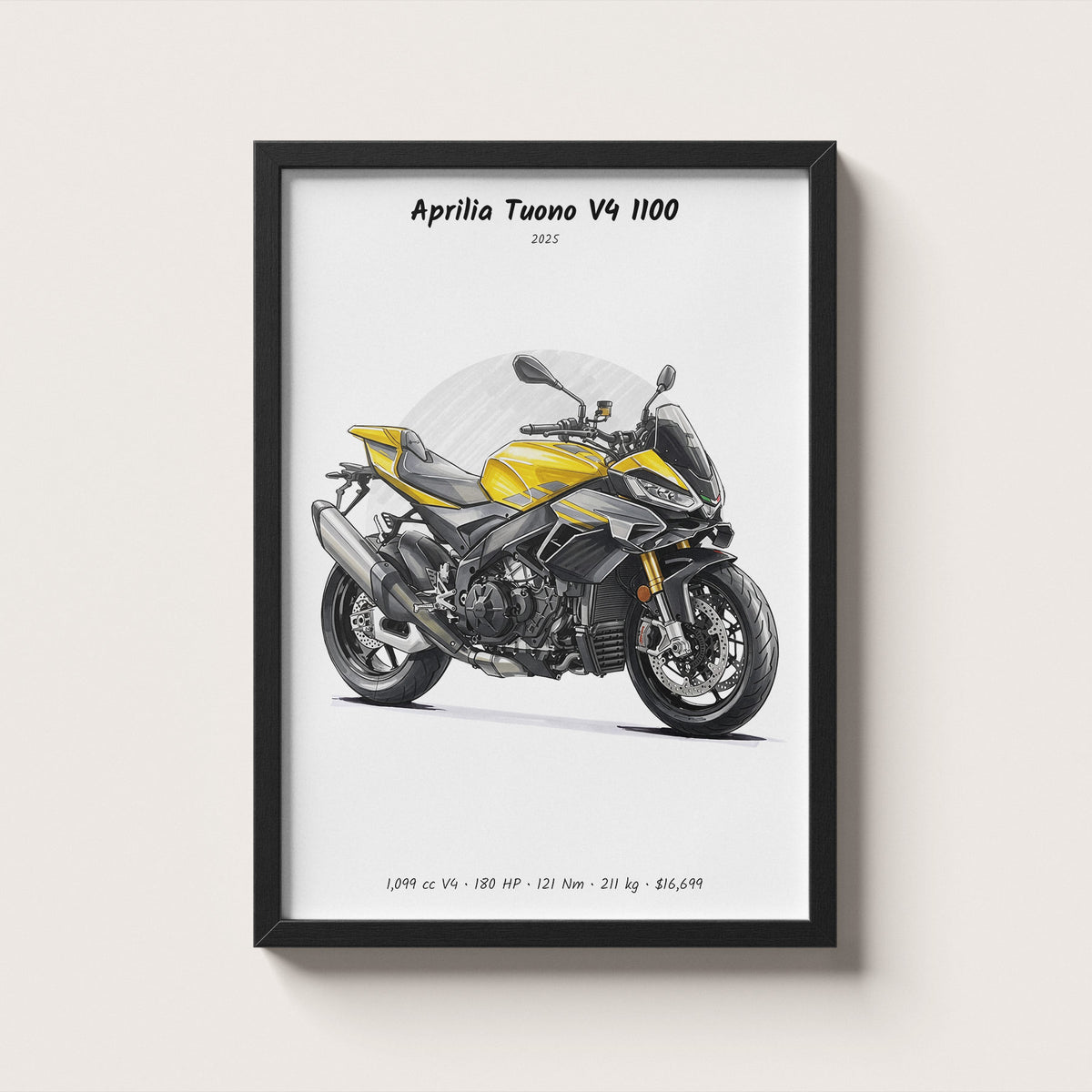 Aprilia Tuono V4 1100 2025 Wall Art