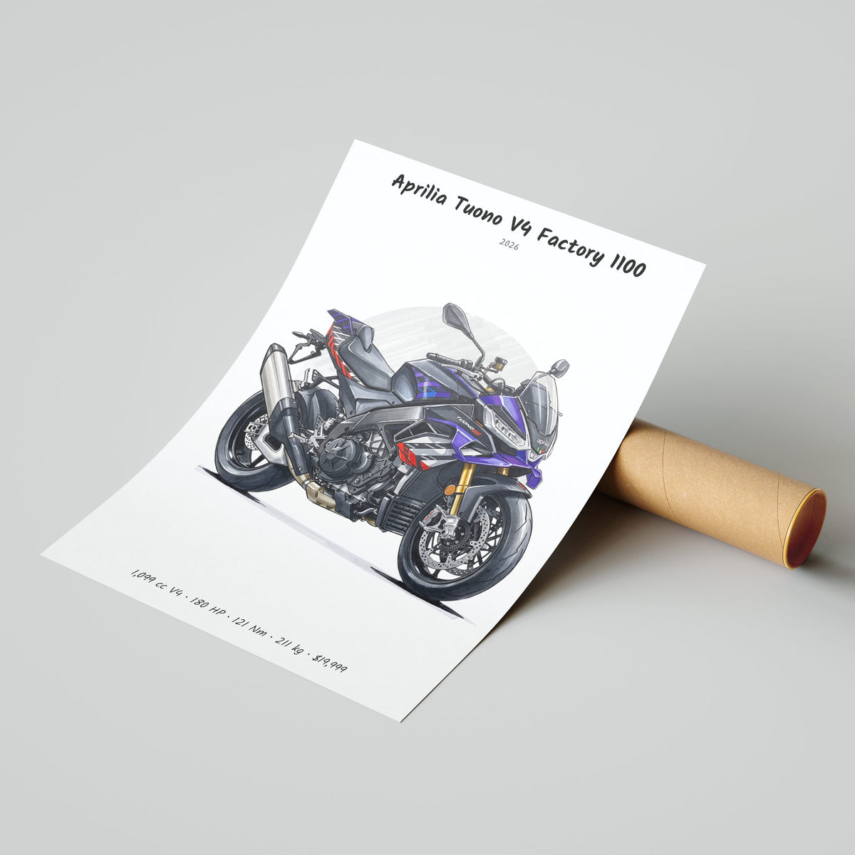 Aprilia Tuono V4 Factory 1100 2026 Poster
